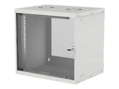 Intellinet Network Cabinet, Wall Mount (Basic), 9U, Usable Depth 340mm/Width 485mm, Grey, Flatpack, Max 50kg, Glass Door, 19", Parts for wall installation (eg screws and rawl plugs)