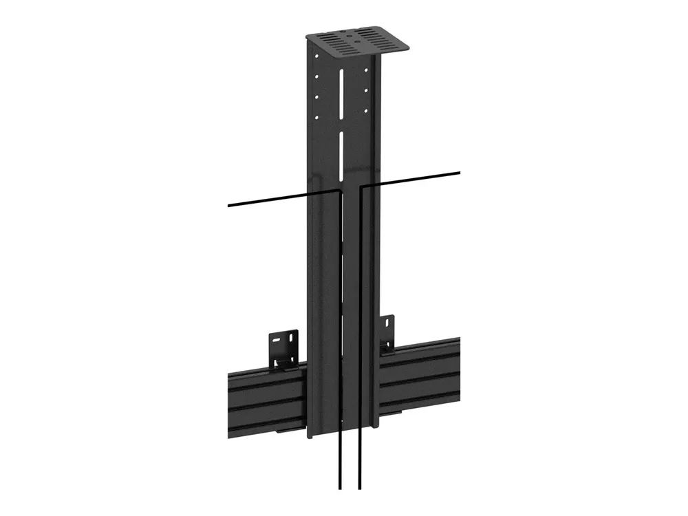 Vision Befestigungskit (Wandmontage, Schienenmontagesockel) - robust - für 2 LCD-Displays - Querformat - Stahl, Aluminium - Schwarz - Bildschirmgröße: 140-191 cm (55"-75")
