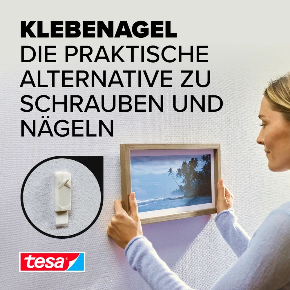 Tesa Powerstrips - Selbstklebender Haken - weiß (Packung mit 2)