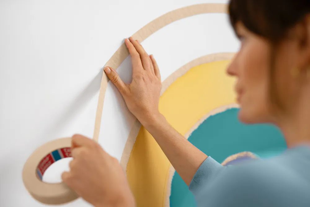 tesa® Malerband Kurven – 25 m x 25 mm – für präzises Abkleben von Rundungen