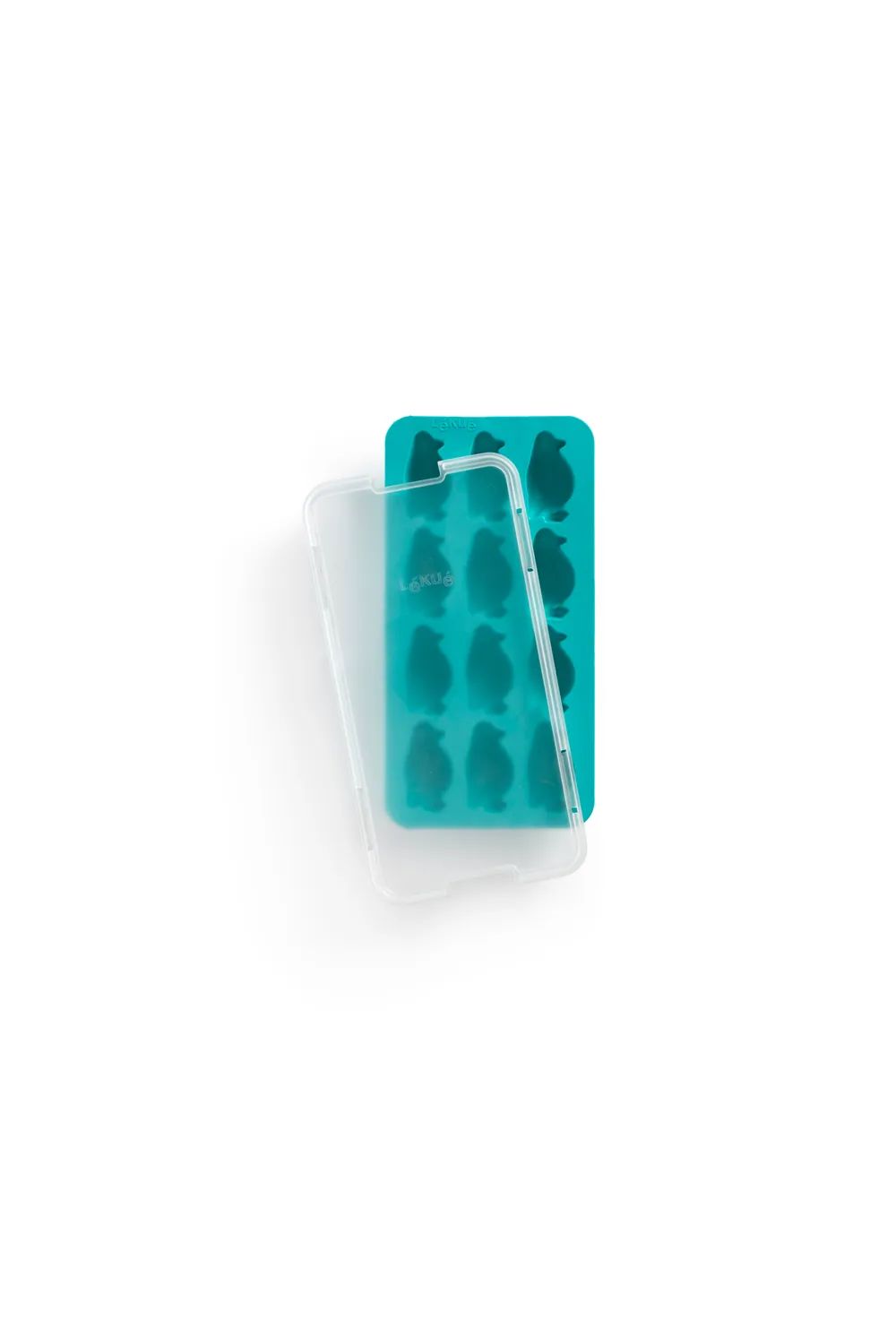 Lékué Pinguin-Eiswürfelform mit Deckel - Turquoise