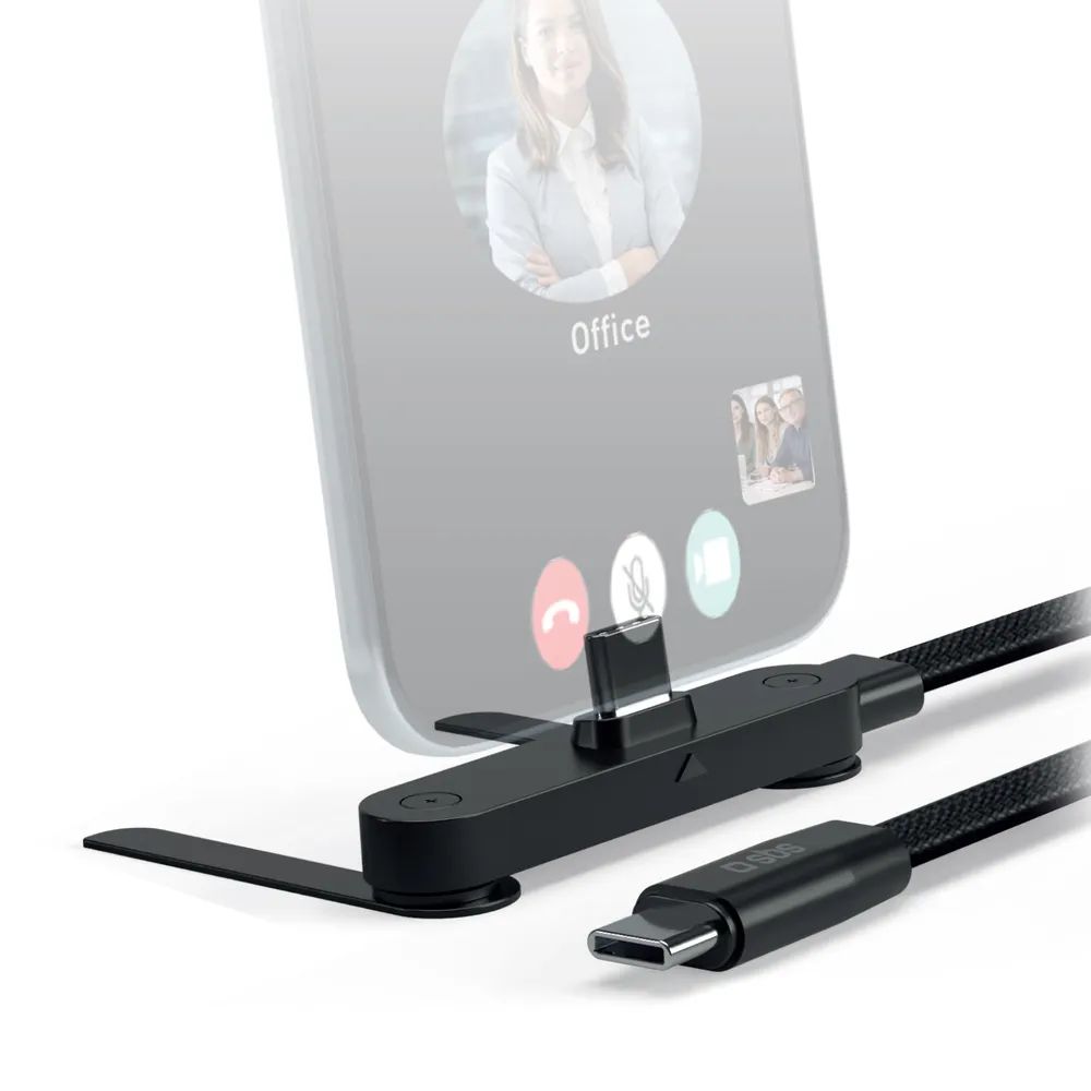 SBS Daten- u. Ladekabel mit Standfunktion, USB-C  USB-C, 60W, 1,2m