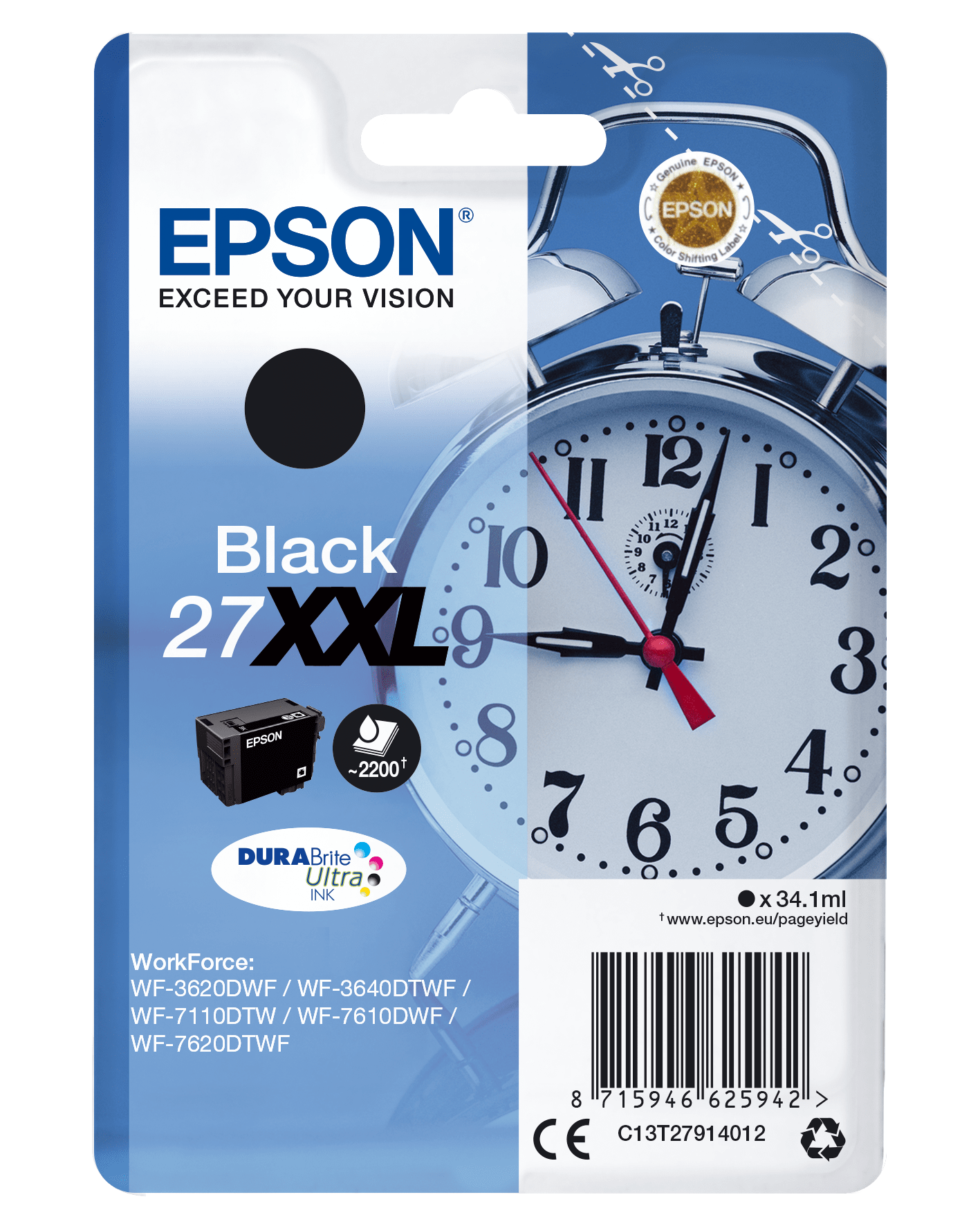 Epson 27 Tinte Wecker Single, XXL, schwarz