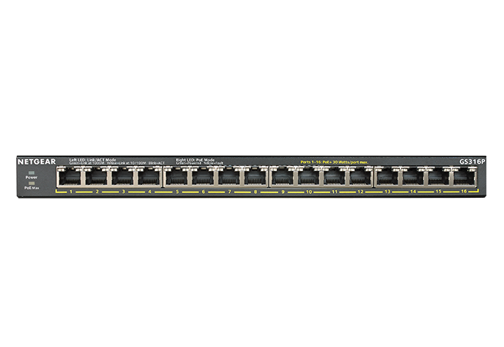 Netgear GS316P - Switch - unmanaged - 16 x 10/100/1000 (PoE+)