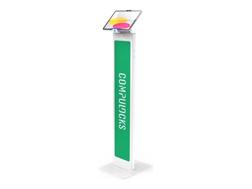 Compulocks Universal Tablet Cling Brandable Floor Stand - Aufstellung - für Tablett - verriegelbar - Stahl - weiß - Bildschirmgröße: bis zu 33 cm (bis zu 13 Zoll)