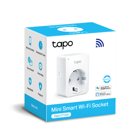 TP-LINK Tapo P100 V1 - Smart-Stecker - kabellos - 802.11b/g/n, Bluetooth 4.2 - 2.4 Ghz (Packung mit 