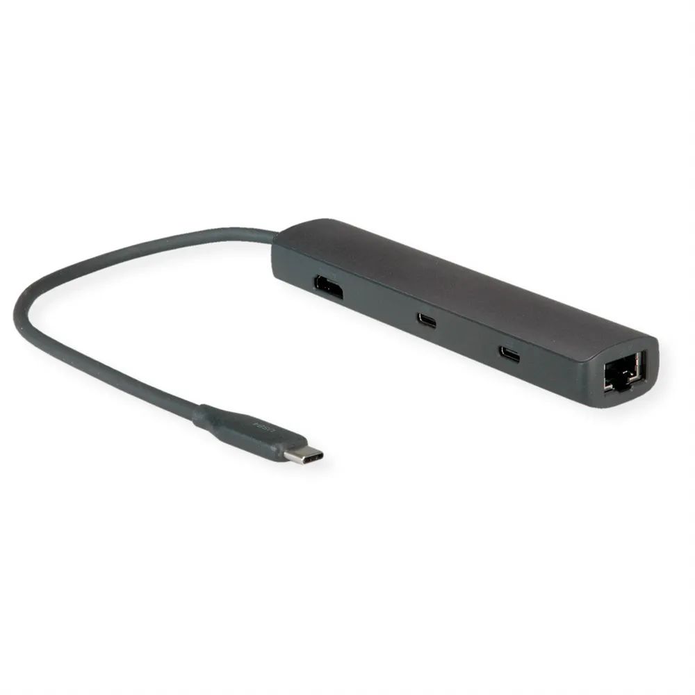 ROLINE Dockingstation USB Typ C, 8K30 HDMI, USB 3.2 Gen 2 (Typ-A+C), PD, 2.5GbE LAN