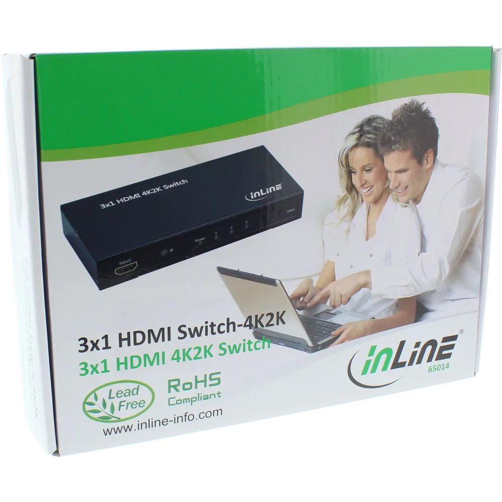 InLine HDMI Switch / Umschalter - 3 Eingänge auf 1 Ausgang - 4K2K - 3D - HD Audio
