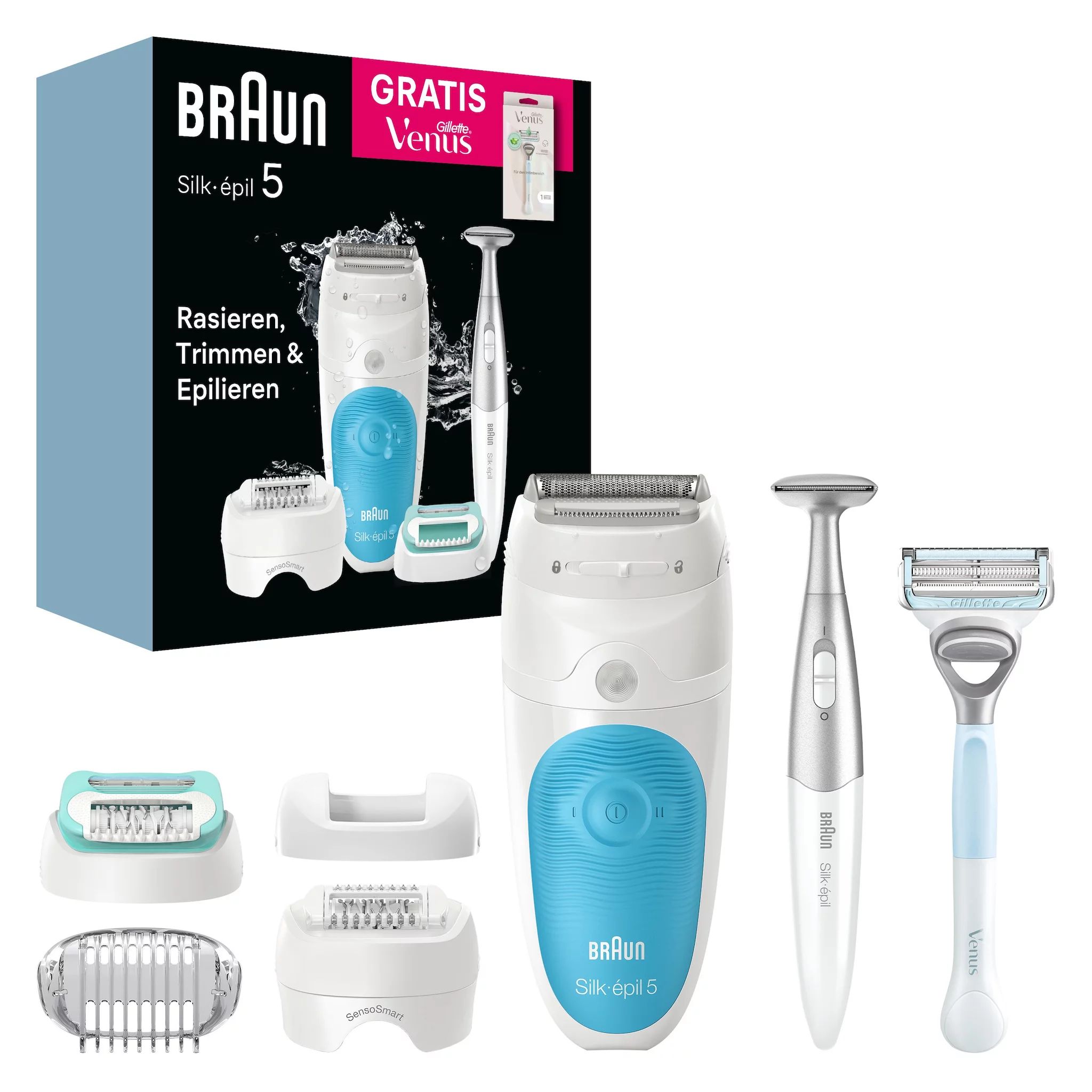 Braun Silk-épil 5-810+Gillette Venus Intim-Trimmer