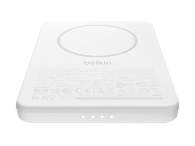 Belkin BoostCharge - Induktive Power Bank - dünn - 5000 mAh - 15 Watt - Fast Charge - 2 Ausgabeanschlussstellen (magnetisch, USB-C)