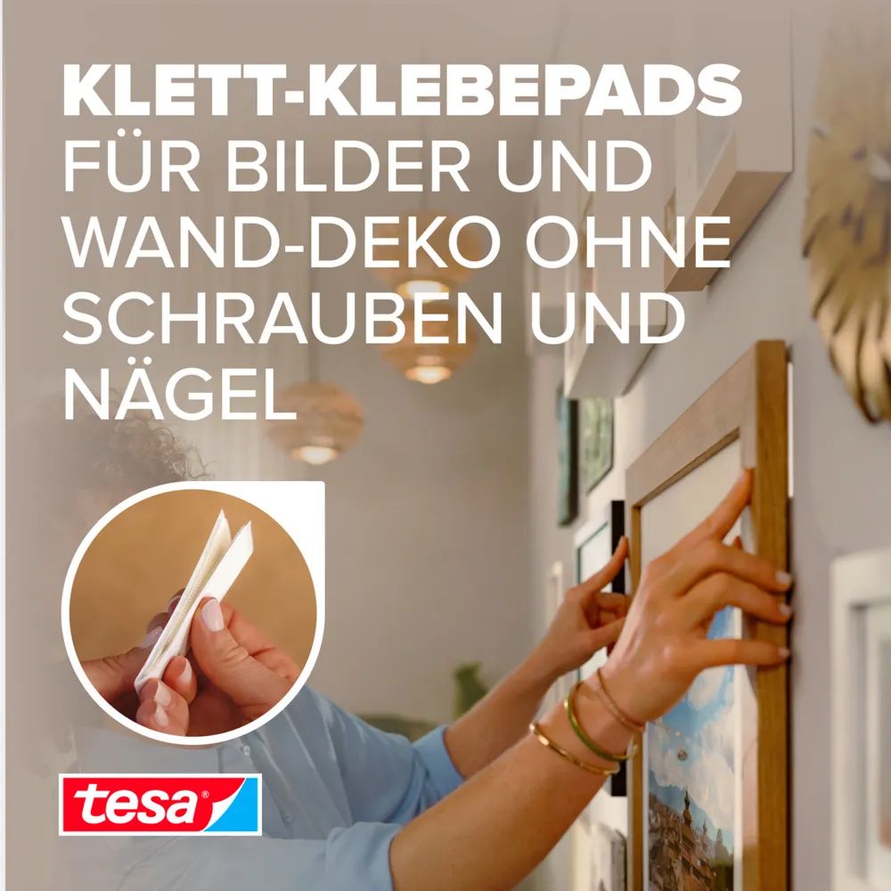 tesa® Powerstrips CLICK Klett-Klebepads, Small 1,8kg (4 x 2 Stück)