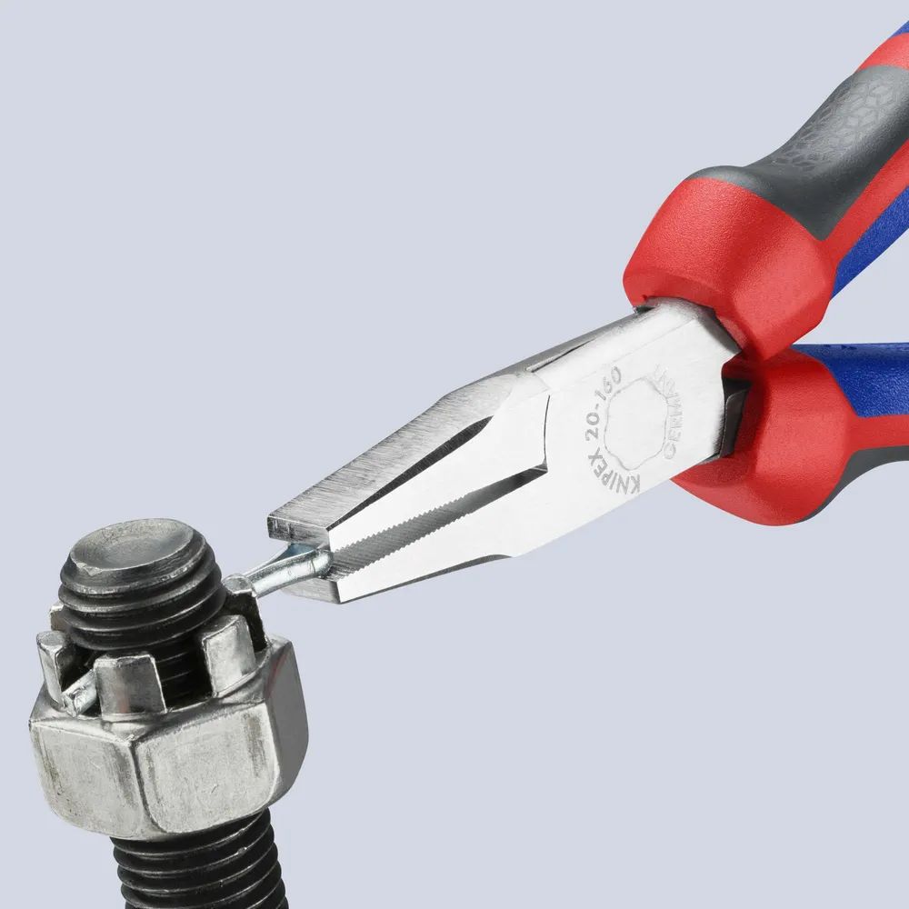 KNIPEX 20 05 160 Flachzange mit Comfort-Griffen verchromt 160 mm