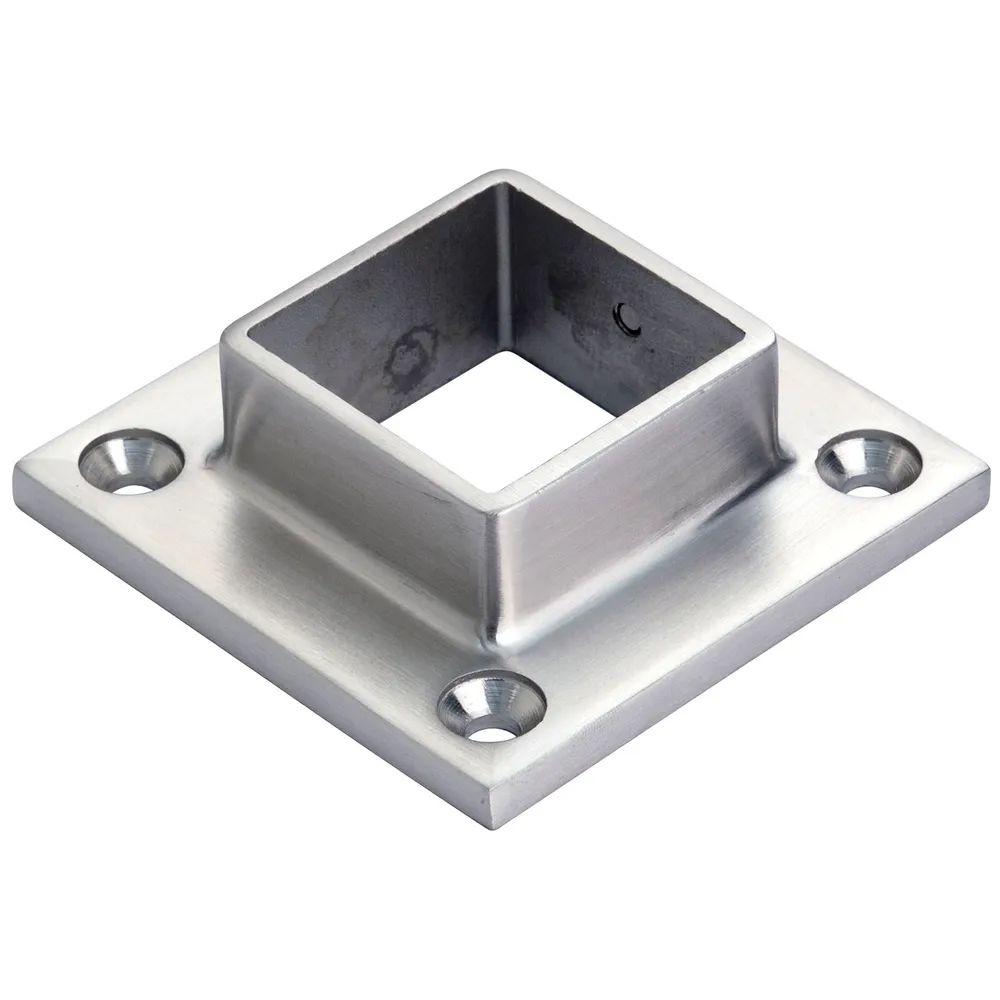 CROSO Flansch für Vierkantrohr 40 x 40 mm, Edelstahl V4A