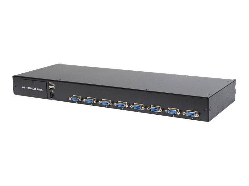 DIGITUS 17" LCD KVM Konsole, 8-Port VGA, deutsche Tastatur