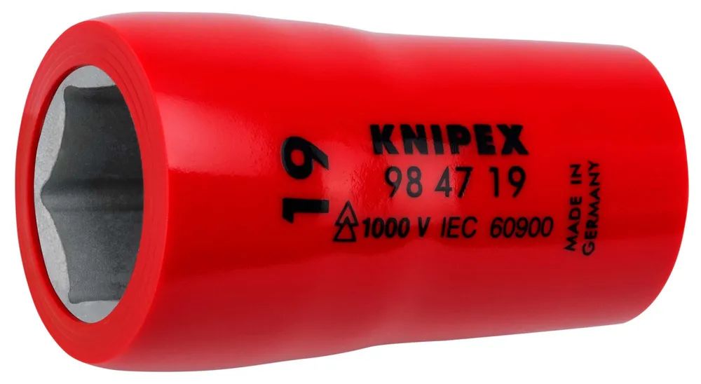 KNIPEX Steckschlüsseleinsatz für Sechskantschrauben mit Innenvierkant 1/2" 54 mm