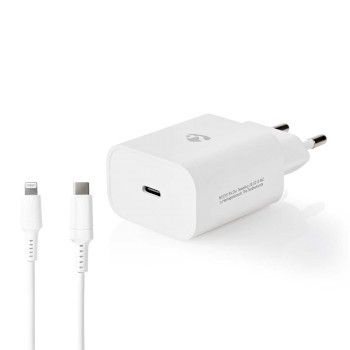 NEDIS Netzladegerät TypC USB-C QuickCh. 20W Lightning 8Pin: 1m ws
