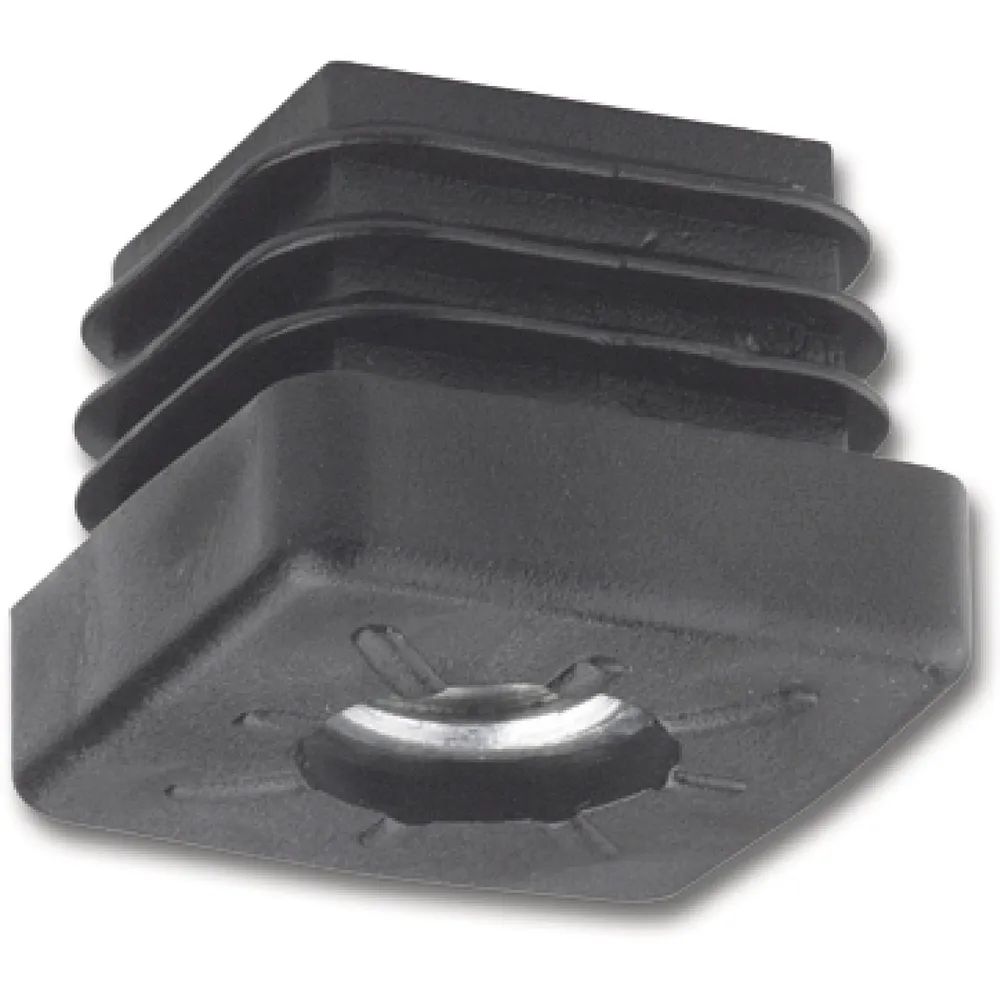 Dransfeld GmbH & Co.KG Polsternägel-Zierkappen Lamellenstopfen mit Gewindeloch M10 25 x 25 mm schwarz