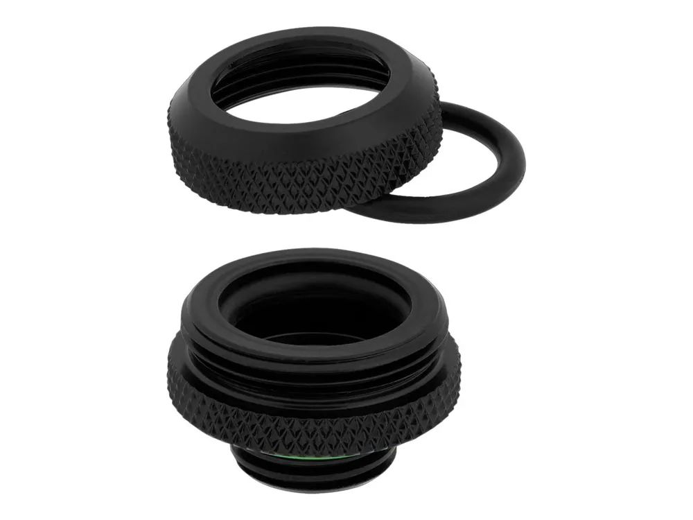 Corsair Hydro X Series XF Hardline 14mm OD Fitting - Flüssigkühlsystemarmatur - Schwarz (Packung mit 4)