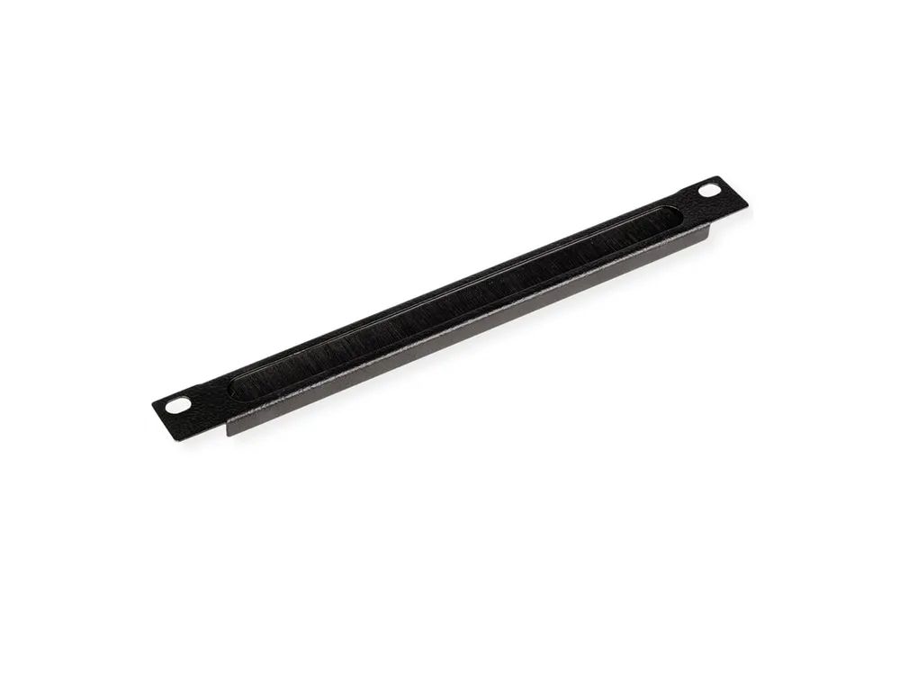 ROLINE Kabeleingangsplatte für Rack - mit Bürstenstreifen - Jet Black, RAL 9005 - 0.5U - 25.4 cm (10")