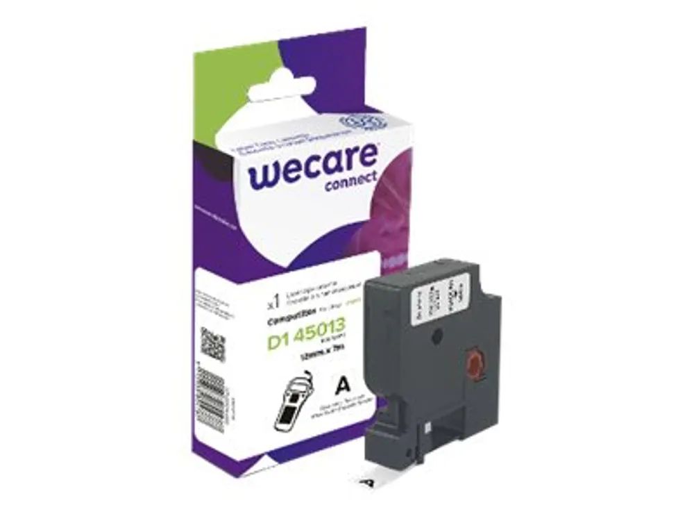 Armor Wecare connect - Weißer Hintergrund mit schwarzen Buchstaben - Rolle (1,2 cm x 7 m)