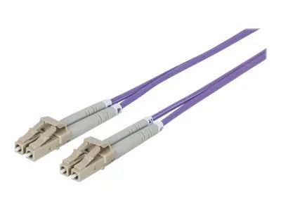 Intellinet Fiber Optic Patch Cable, OM4, LC/LC, 5m, Violet, Duplex, Multimode, 50/125 µm, LSZH, Fibre, Lifetime Warranty, Polybag - Patch-Kabel - LC Multi-Mode (M)