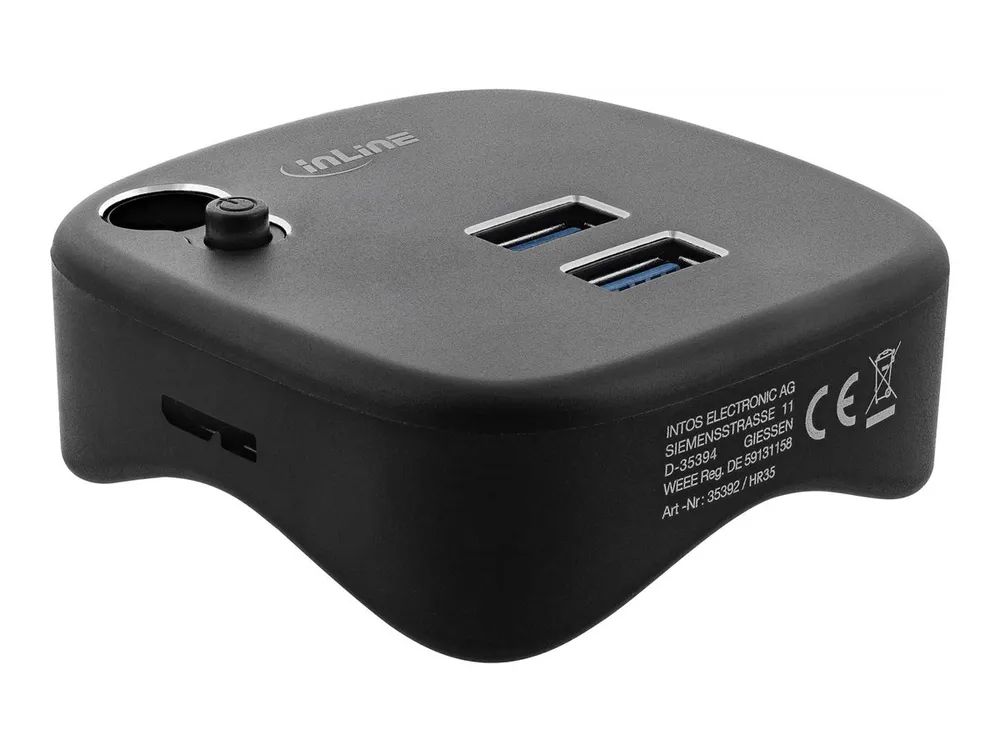 InLine USB 3.0 Multiadapter - 2xUSB-A - RJ45 - SD/MicroSD Cardreader - schwarz