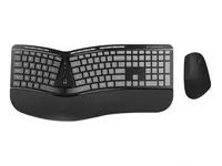 Conceptronic Wireless Keyboard+Mouse ergo Layout US sw - Tastatur - 1.600 dpi
