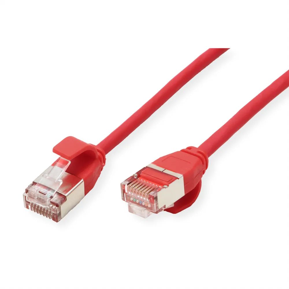 ROLINE U/FTP DataCenter Patchkabel Cat.6A (Class EA), LSOH, slim, rot, 0,3 m