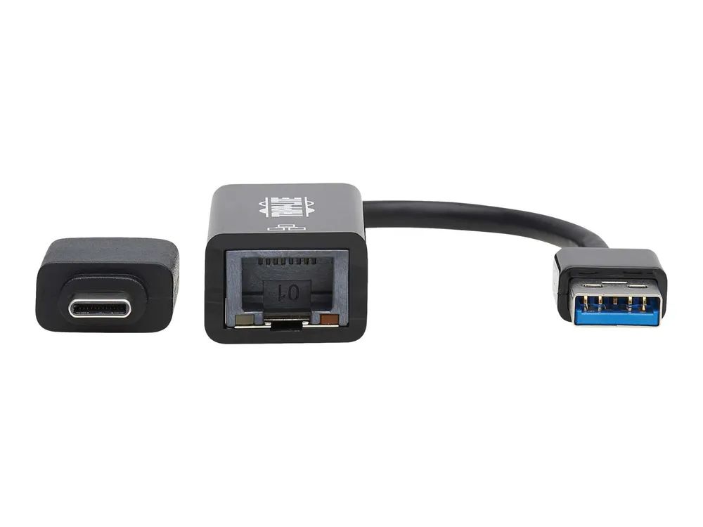 Eaton Tripp Lite Series USB-C, USB-A to RJ45 Gigabit Ethernet Network Adapter (2xM/F)
