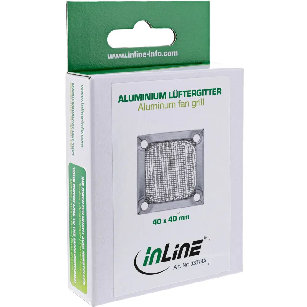 InLine Lüftergitter - Aluminium Filter - 40x40mm