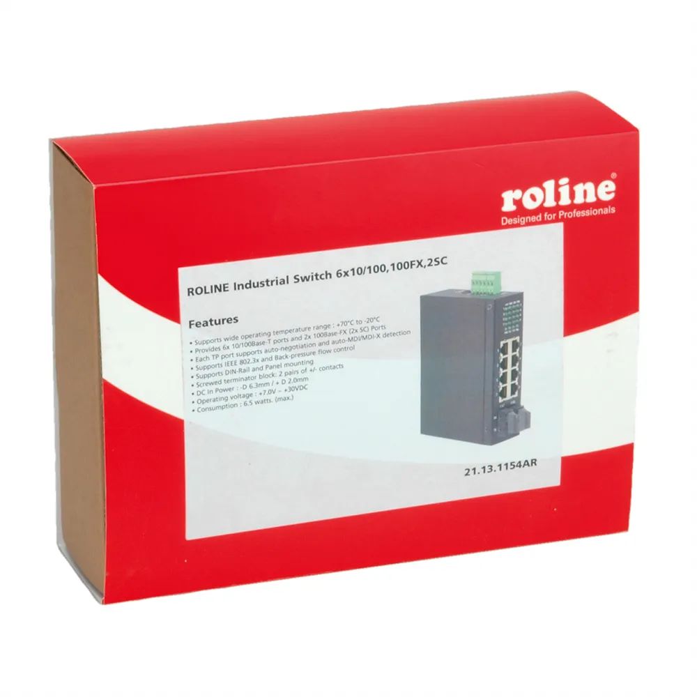 ROLINE Industrie Switch, 6x RJ-45 sowie 2x RJ-45 oder SC, unmanaged