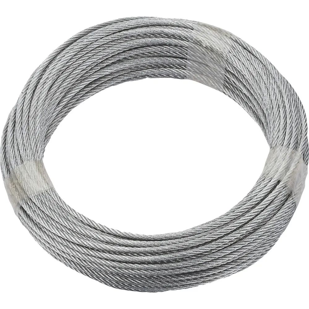 DÖRNER + HELMER Ruck-Zuck Stahlseil 4mm, 6x7 + 1 FE verz. Ring 20m