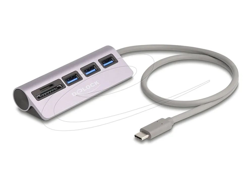 Delock USB 5 Gbps Hub inklusive SD und Micro Card Reader mit