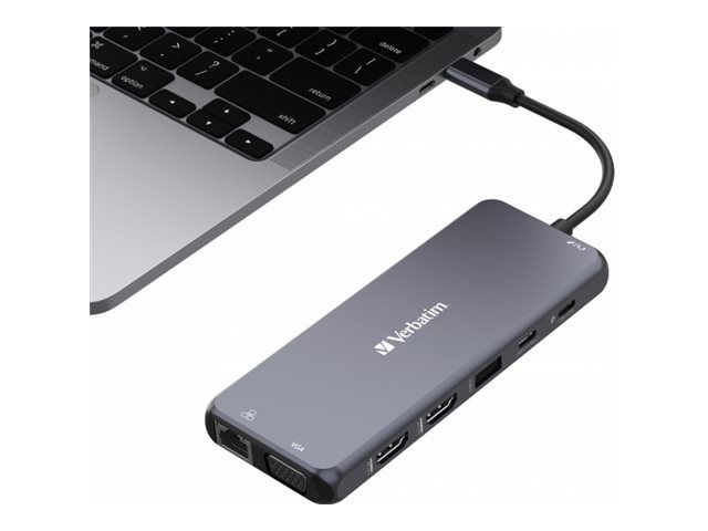 Verbatim Hub - 2 x HDMI + 1 x VGA + 7 x USB + 1 x 1 Gigabit Ethernet