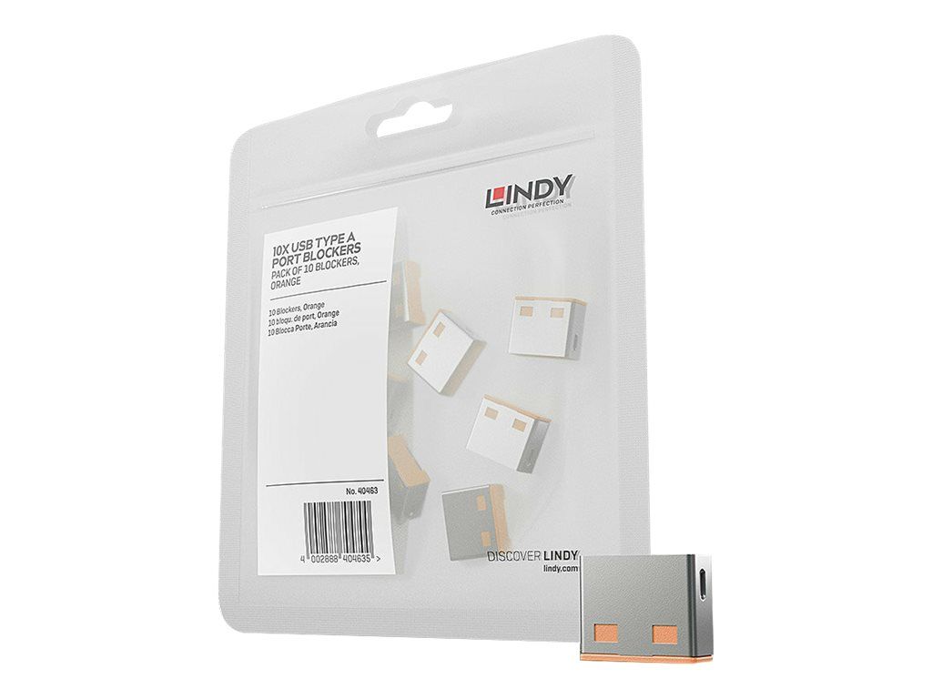Lindy USB Port Blocker - USB-Portblocker - orange (Packung mit 10)
