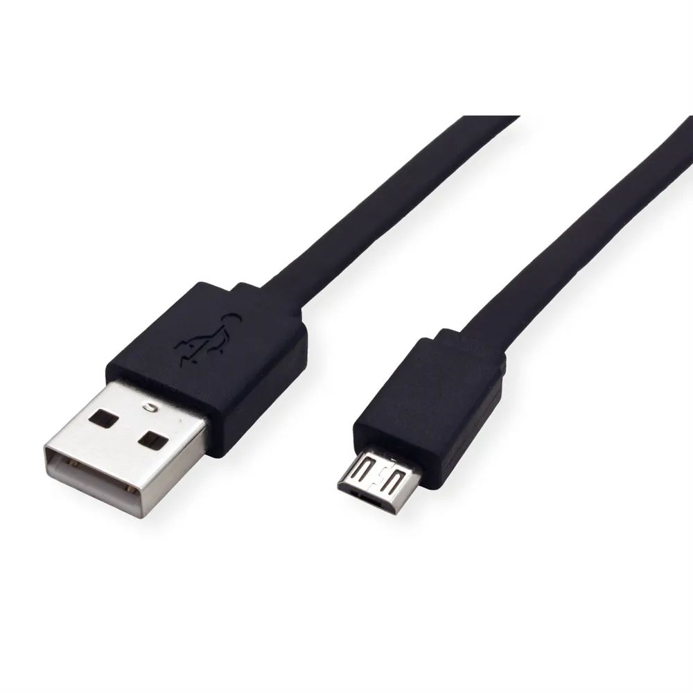 ROLINE USB 2.0 Kabel, USB A ST - Micro USB B ST, schwarz, 1 m