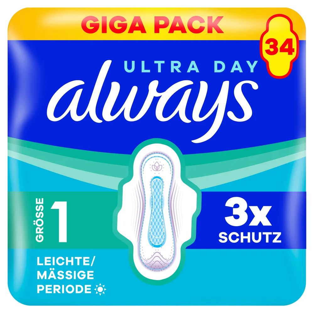 always Ultra Binde - Größe 1 - Normal mit Flügeln Gigapack 34