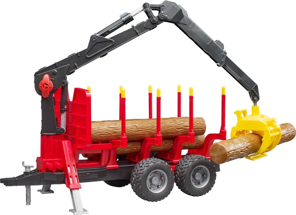 Bruder Spielwaren GmbH + Co. KG Rückanhänger mit Ladekran+ Holzgreifer