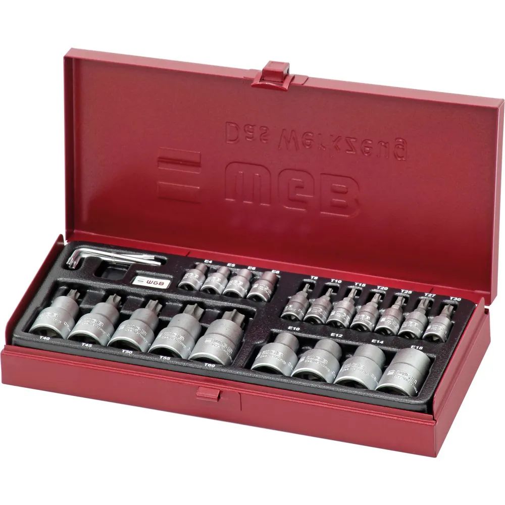 WGB Steckschlüssel-Satz 3940 1/4 Torx® 23-teilig in Stahlblechkasten