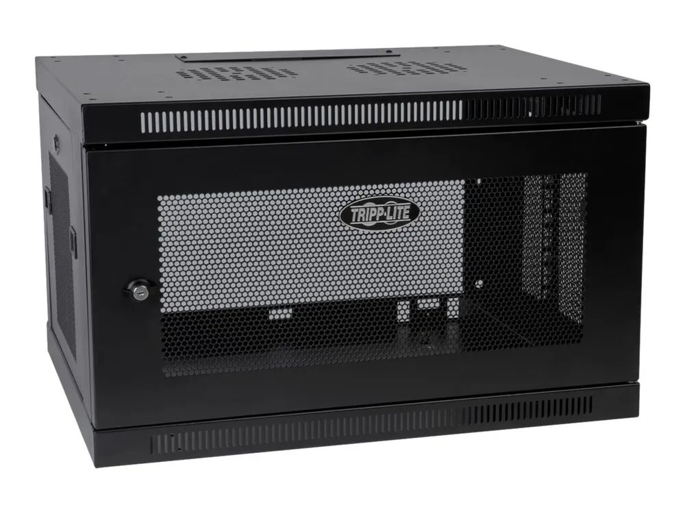 Tripp Eaton Tripp Lite Series SmartRack 6U Low-Profile Switch-Depth Wall-Mount Rack Enclosure Cabinet - Schrank Netzwerkschrank - geeignet für Wandmontage, Boden montierbar - Schwarz - 6U - 48.3 cm (19")