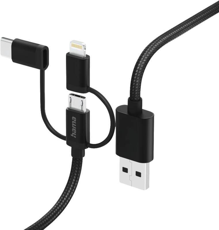 Hama USB-Kabel 201536 3in1micrUSB Kabel+USB-C+LTG,1,5m