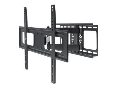 Manhattan TV & Monitor Mount, Wall, Full Motion, 1 screen, Screen Sizes: 37-65", Black, VESA 200x200 to 600x400mm, Max 50kg, LFD, Tilt & Swivel with 3 Pivots, Lifetime Warranty - Klammer - für LCD TV - stabiler Stahl - Schwarz - Bildschirmgröße: 94-1