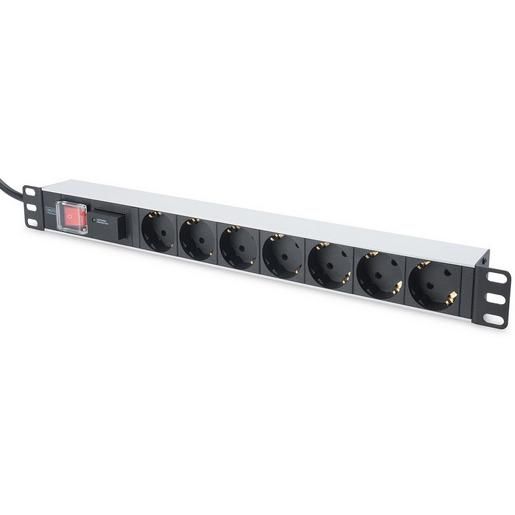 R-TEC 19Z STECKDOSENLEISTE 1HE 7FACH / RTEC-B SDL7ÜSSMS M.SCHALTER R-SDL7ÜSSMS