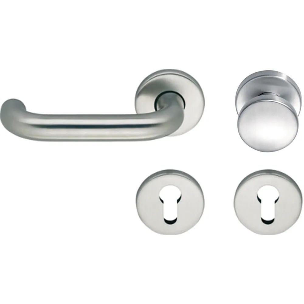 ECO Wechselgarnitur D 110/R mit Rosette PZ, TS 40-66 mm, silber eloxiert