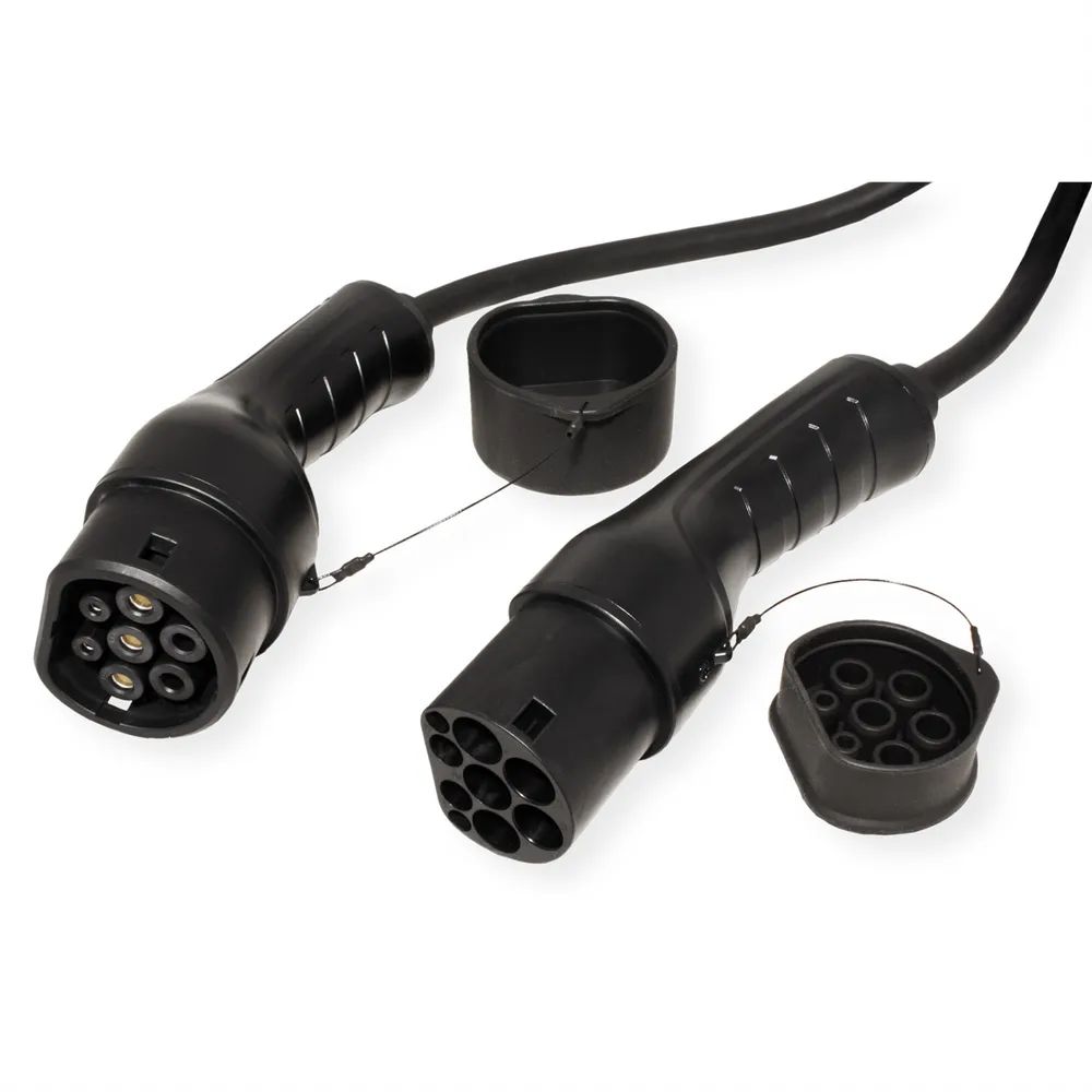 ROLINE E-Auto Ladekabel Typ2, 1-phasig, 250VAC (1P+N+E), 32 A, 7,4 kW, 3 m