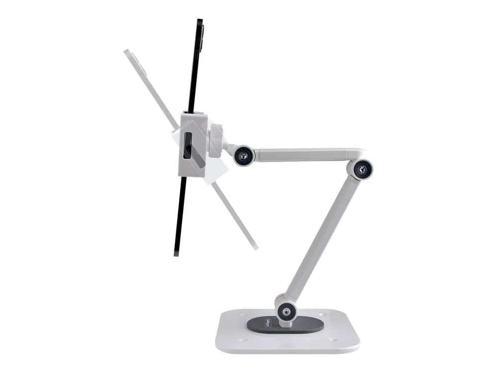 StarTech.com Adjustable Tablet Stand for Desk, Desk/Wall Mountable, Supports Up to 2.2lb, Universal Tablet Stand Holder for Desk, Articulating Tablet Mount with Pivot/Swivel/Rotate - Ergonomic Tablet Stand (ADJ-TABLET-STAND-W)