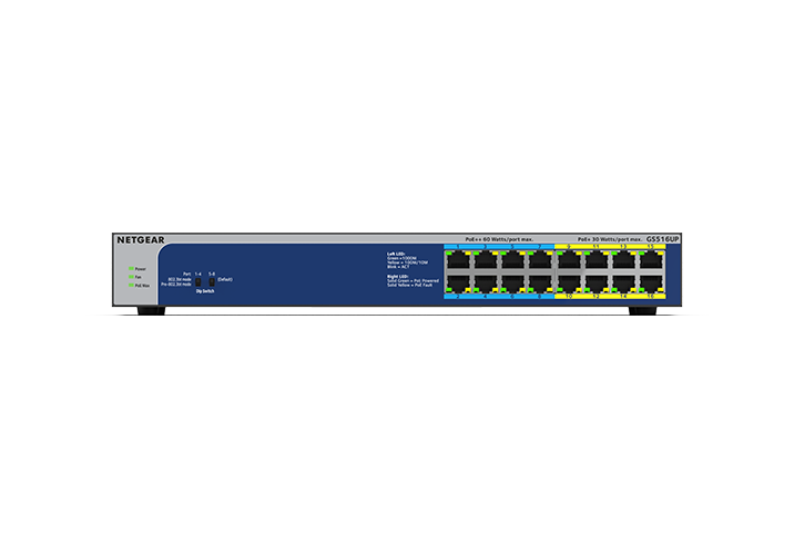 Netgear GS516UP - Switch - unmanaged - 8 x 10/100/1000 (PoE+)