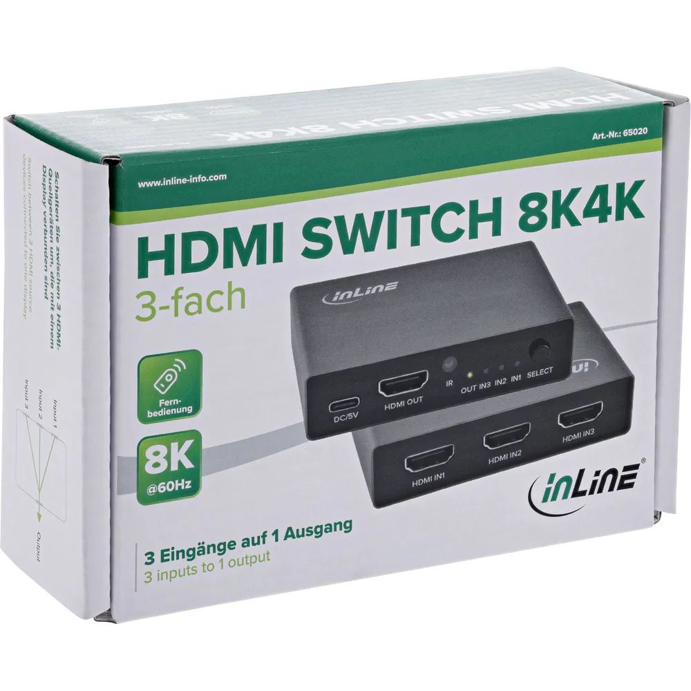 InLine HDMI Switch - 3-fach - 8K4K@60Hz - HDCP 2.3