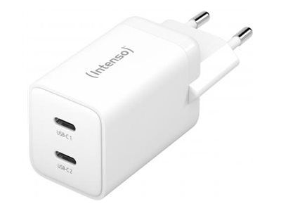 Intenso W40CC - Netzteil - GaN - 40 Watt - 3 A - PD 3.0, PD/PPS, QC 4.0 - 2 Ausgabeanschlussstellen (24 pin USB-C)