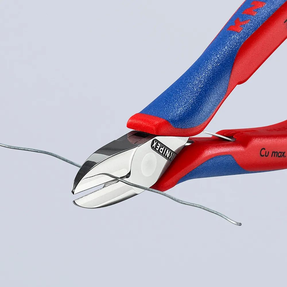 KNIPEX Elektronik-Seitenschneider mit durchgestecktem Gelenk mit Mehrkomponenten-Hüllen 130 mm